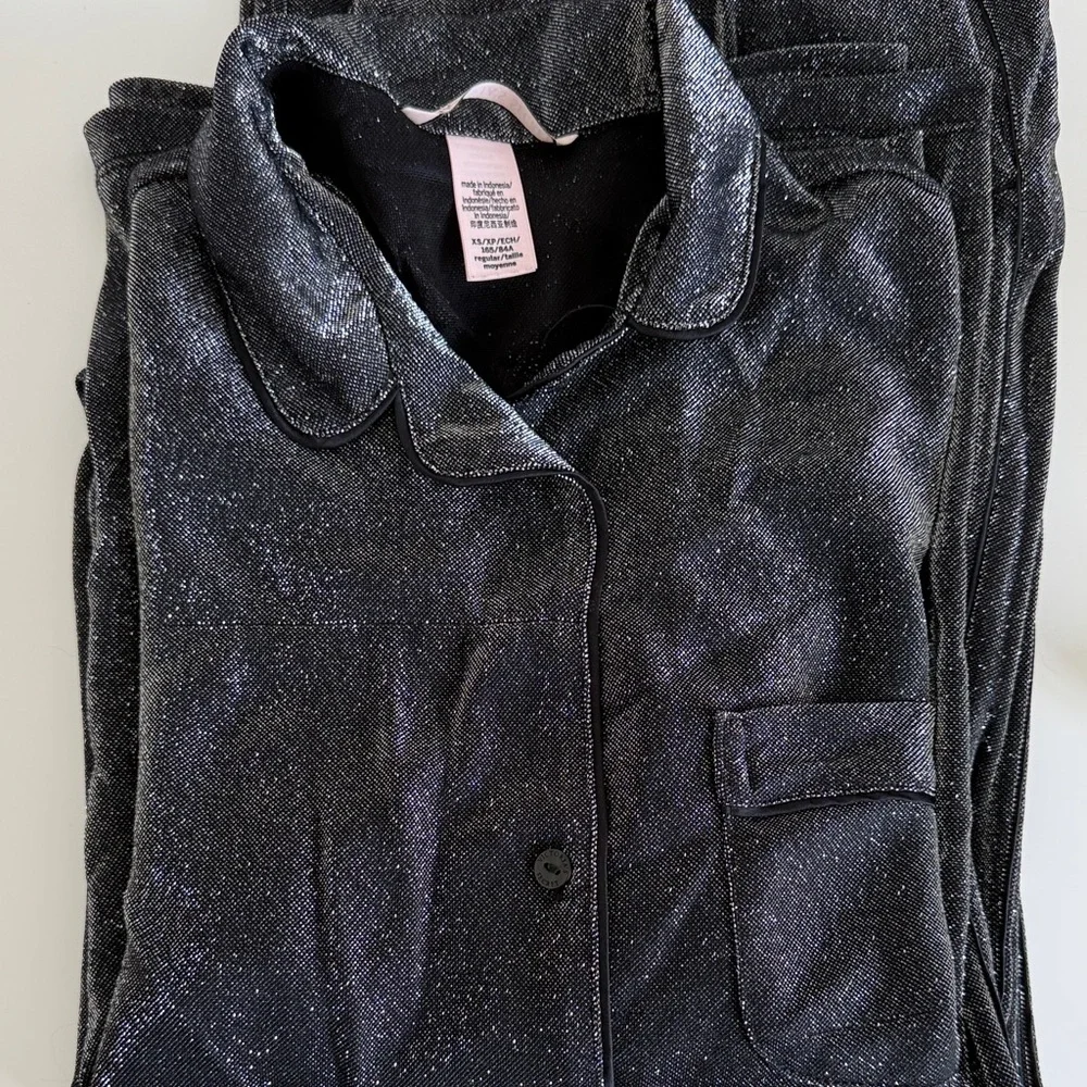Victoria's Secret Black Sparkle Pajama set - Picture 1 of 5